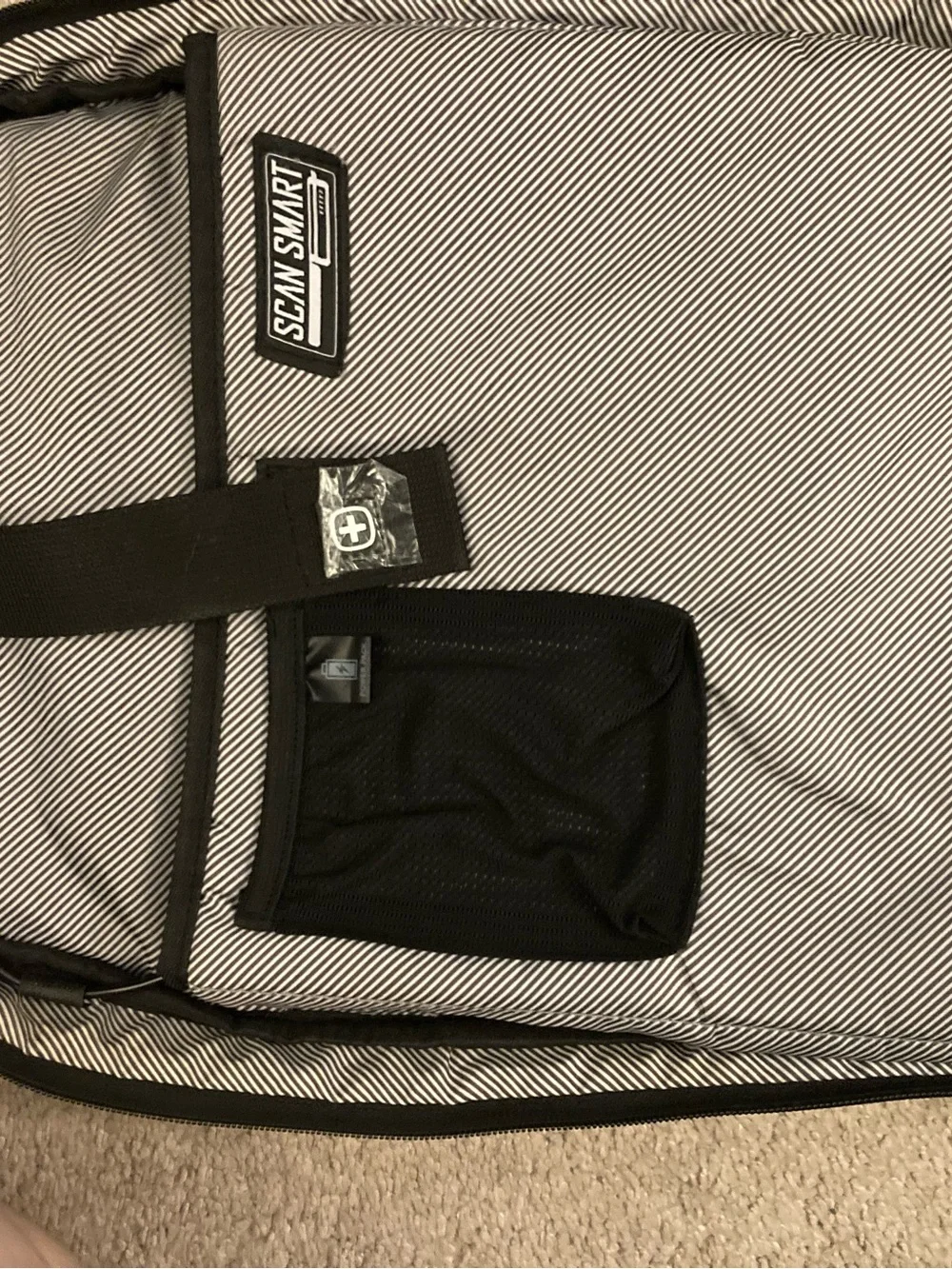 SwissGear Gray and Black Travel Backpack with Red Logo